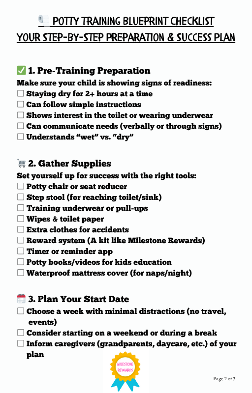 FREE Potty Training Blueprint Checklist